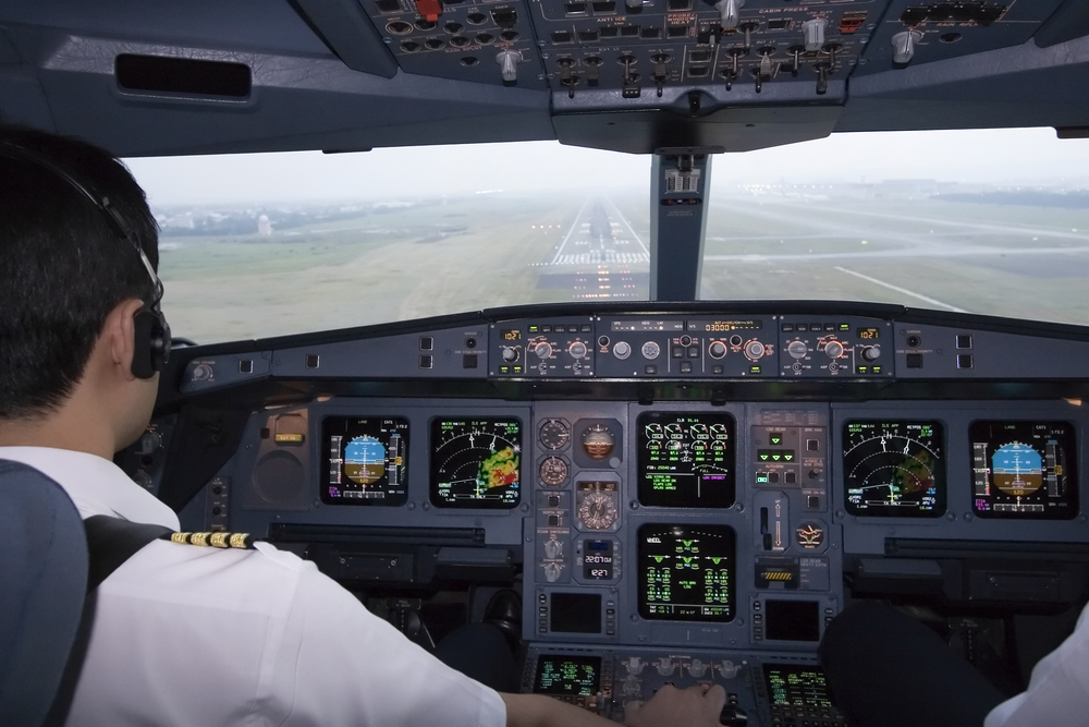 Airliner flight deck.